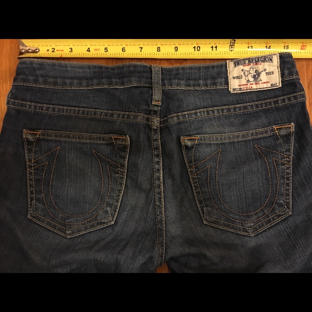True Religion Stella Jeans raw hem rip knee Sz 28